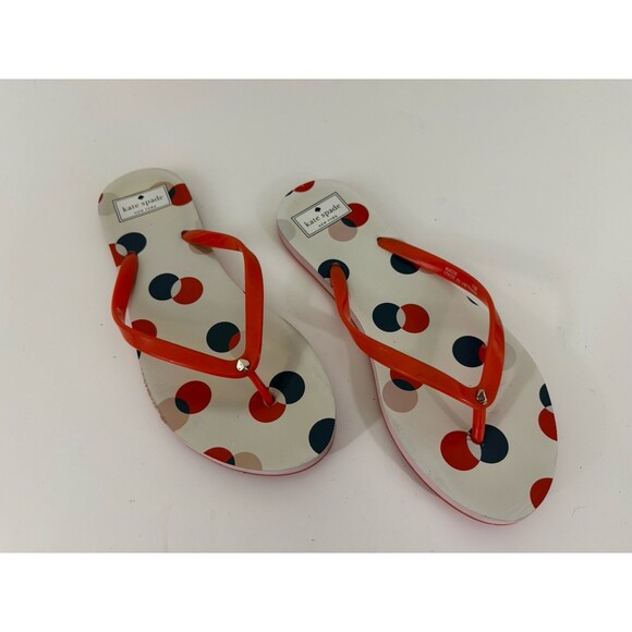kate spade Shoes - Kate Spade Feldon Flip Flop New in Box Oskar Dot Print Size 10B Red White Black